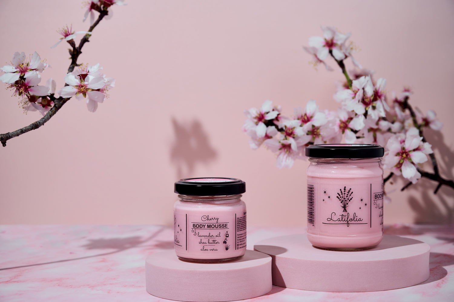 Gift Box "Cherry and Rose" - 3 products + cosmetic bag