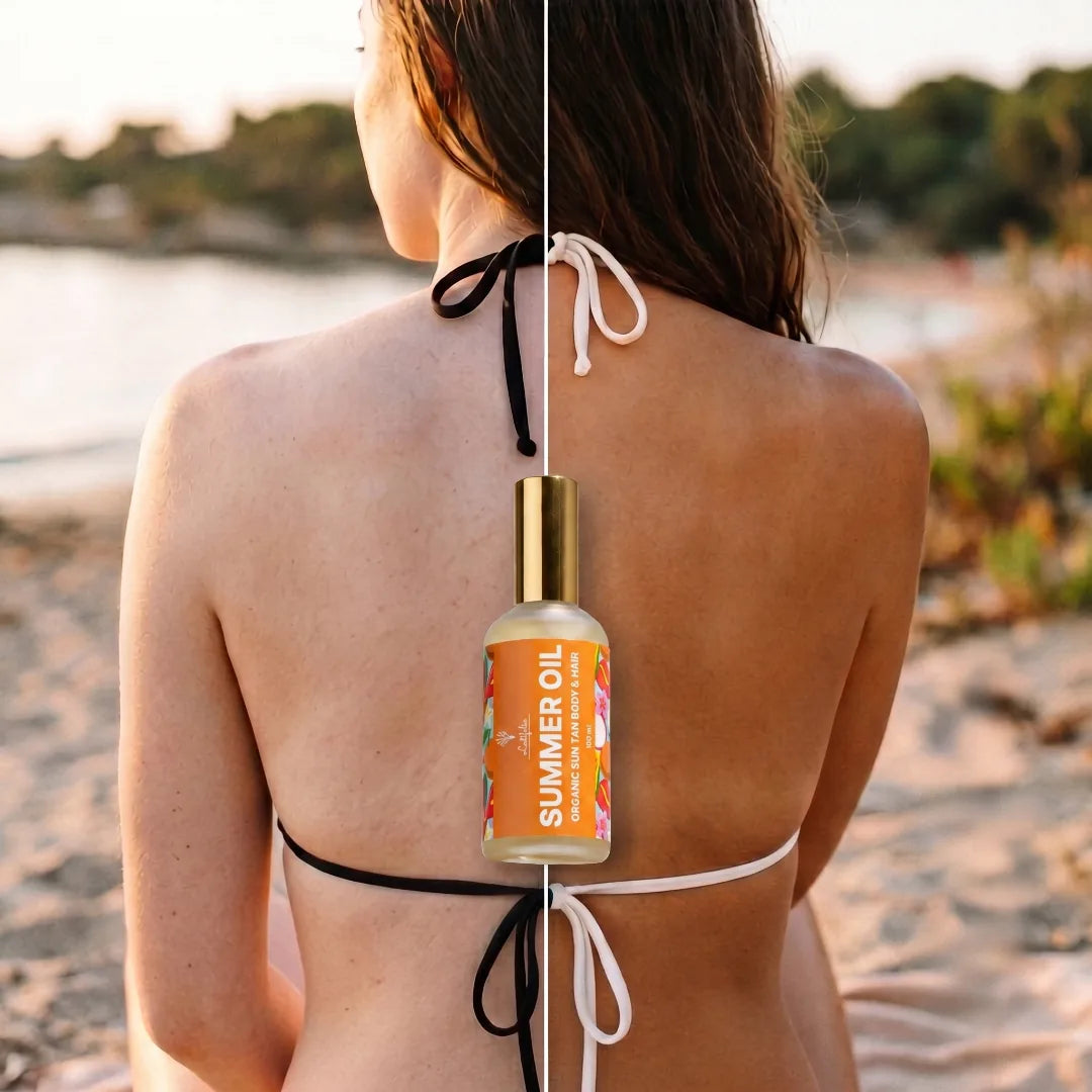 Преди и след, тен резултат от Summer Oil