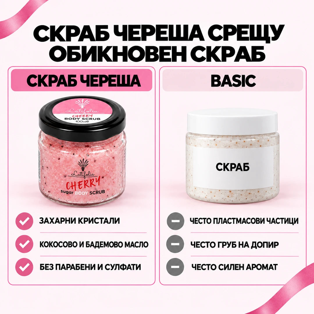 Скраб Череша срещу обикновен скраб